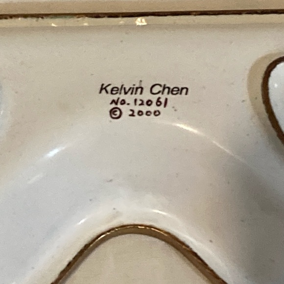 Vintage Designer Kelvin Chen Butterfly Eyeglass Holder enameled Copper - Picture 5 of 11